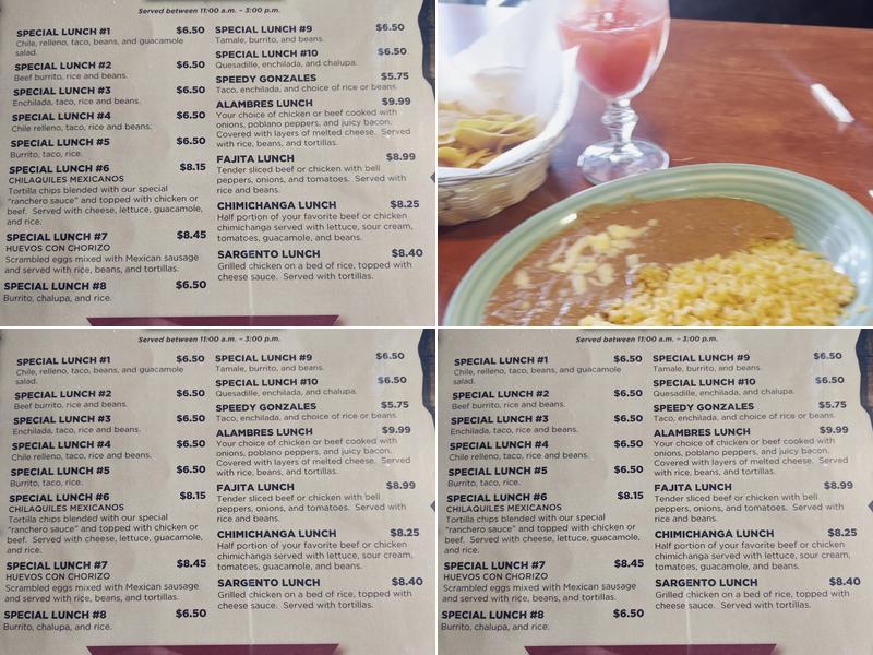 El Toro at the Fields Menu