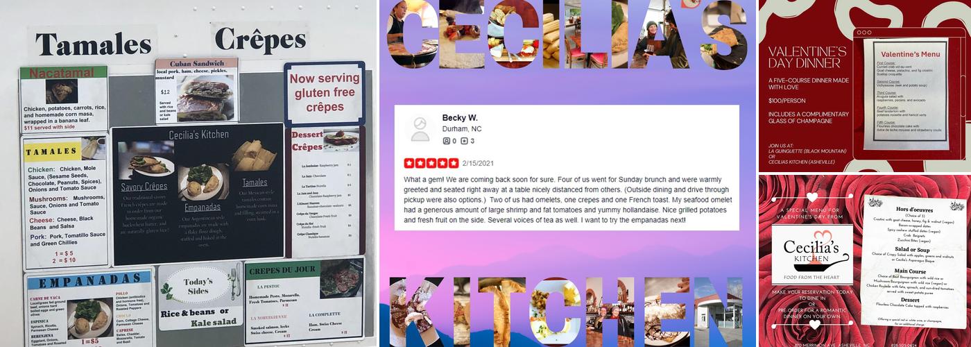 Cecilia's Culinary Tour Menu