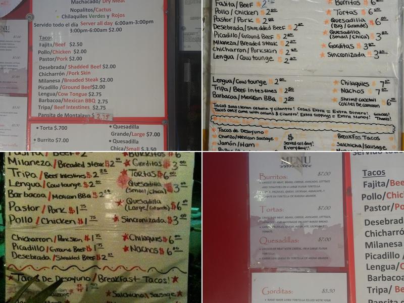 Taqueria Ruby Menu