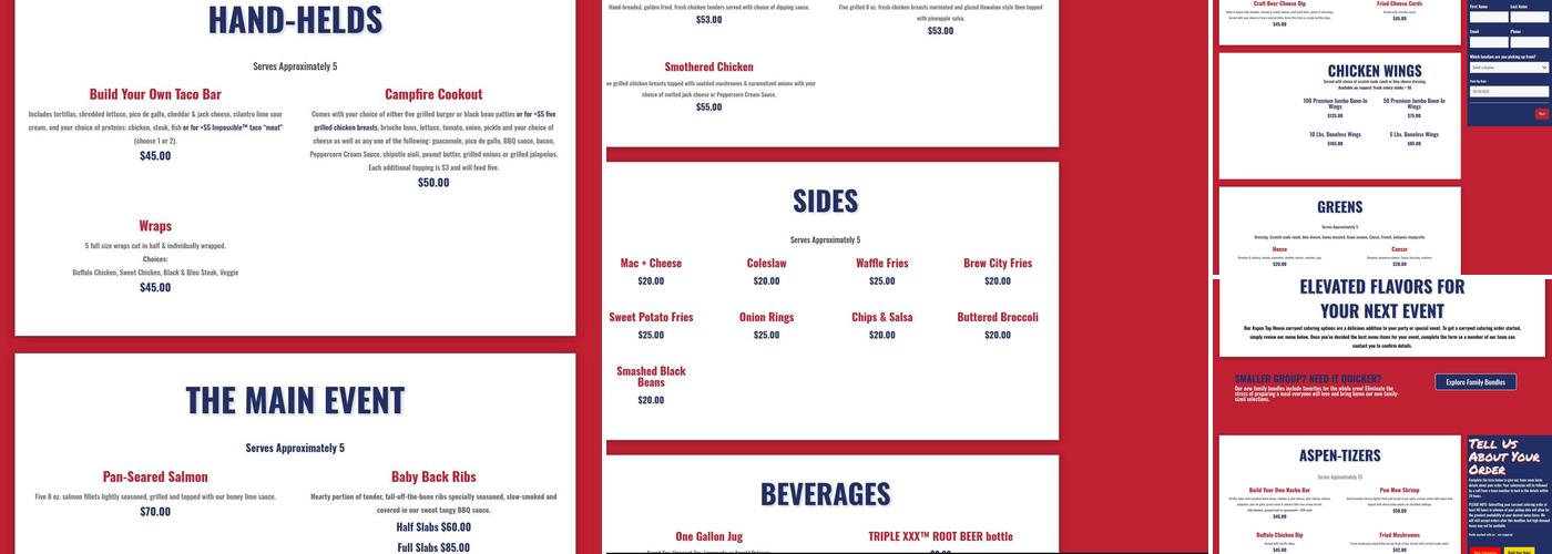 Aspen Tap House Menu