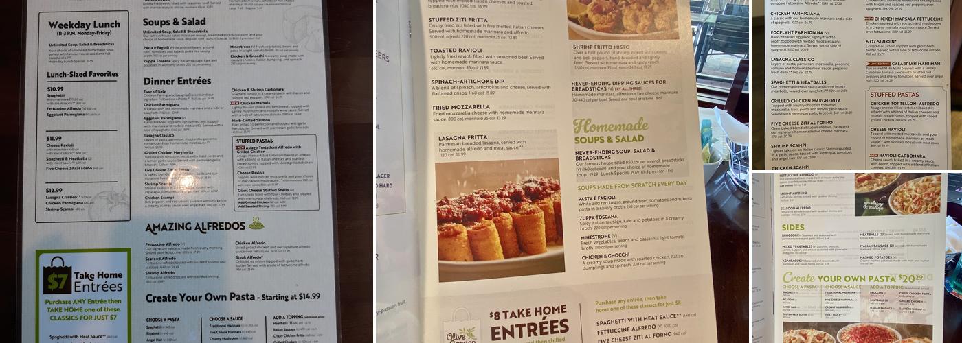 Olive Garden Italian Restaurant Menu