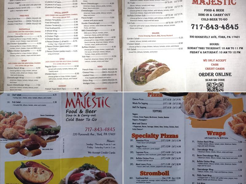 First Majestic Menu
