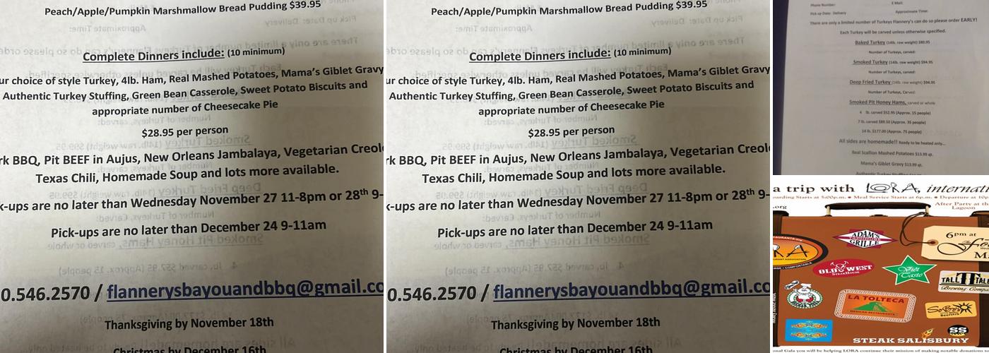 Flannery’s Bayou and BBQ Menu