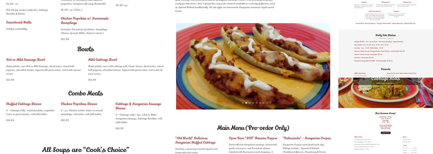 Your Cabbage Connection Menu