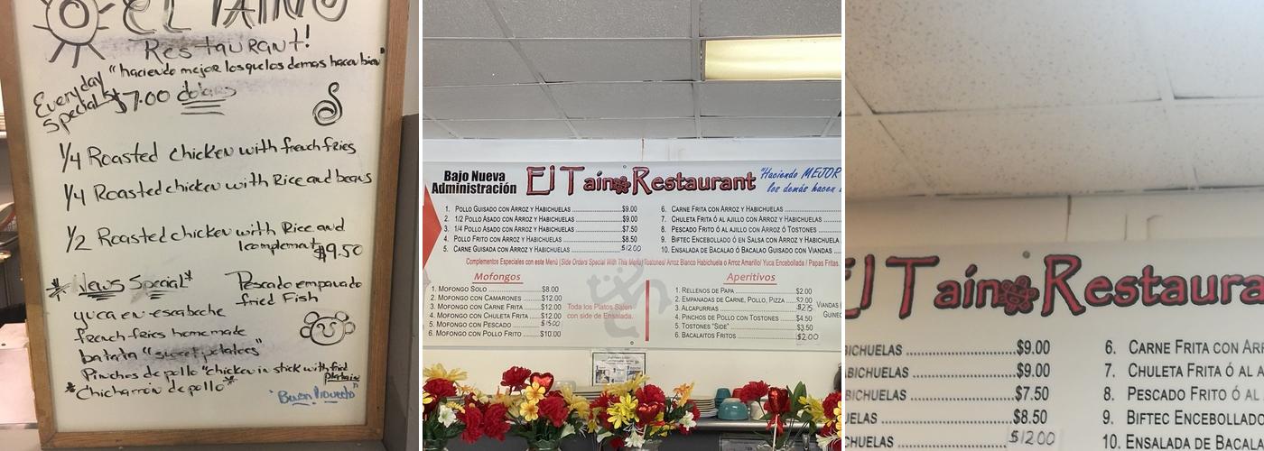 Taino Restaurant & Catering Service Menu