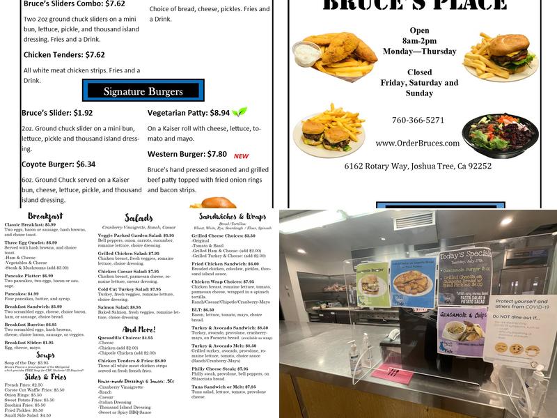 Jorge's (formerly Bruce's Place) Menu