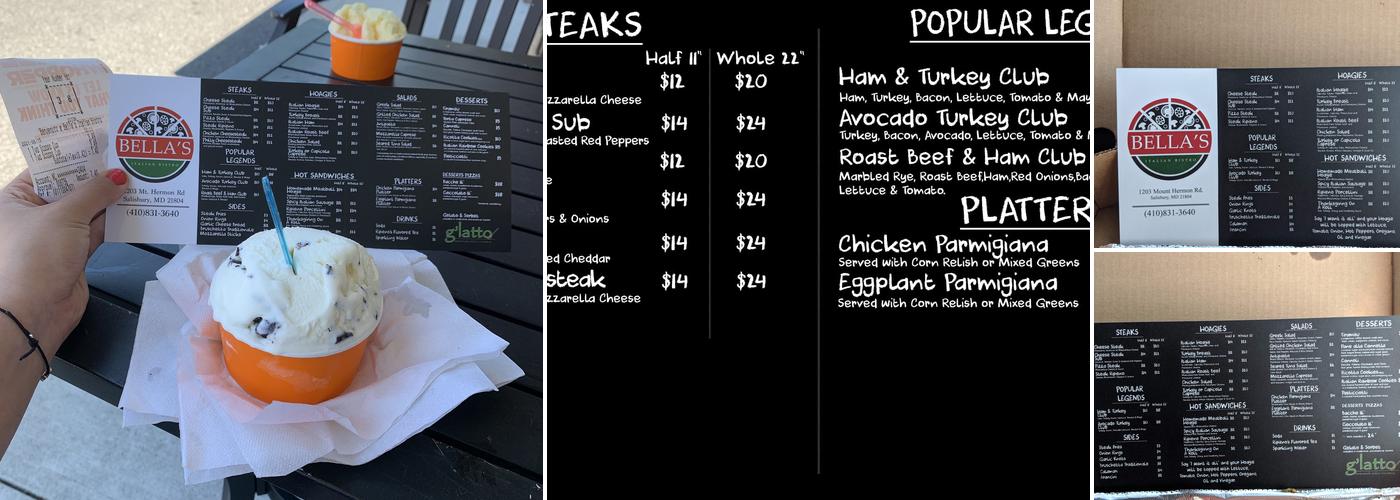 Bella's Italian Bistro Menu