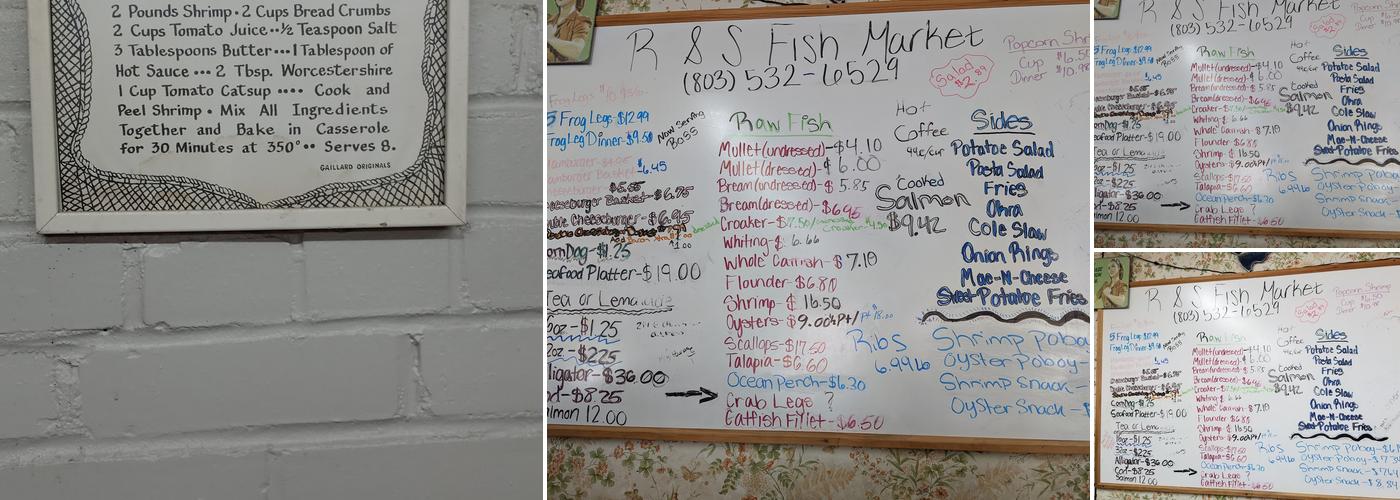 R & S Fish Market & Restaurant Menu