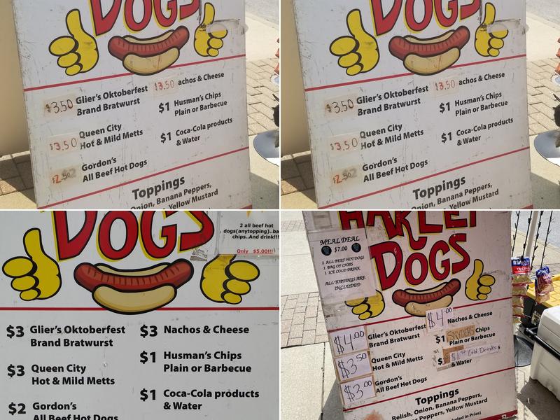 Harley Dogs Hotdog Cart Menu