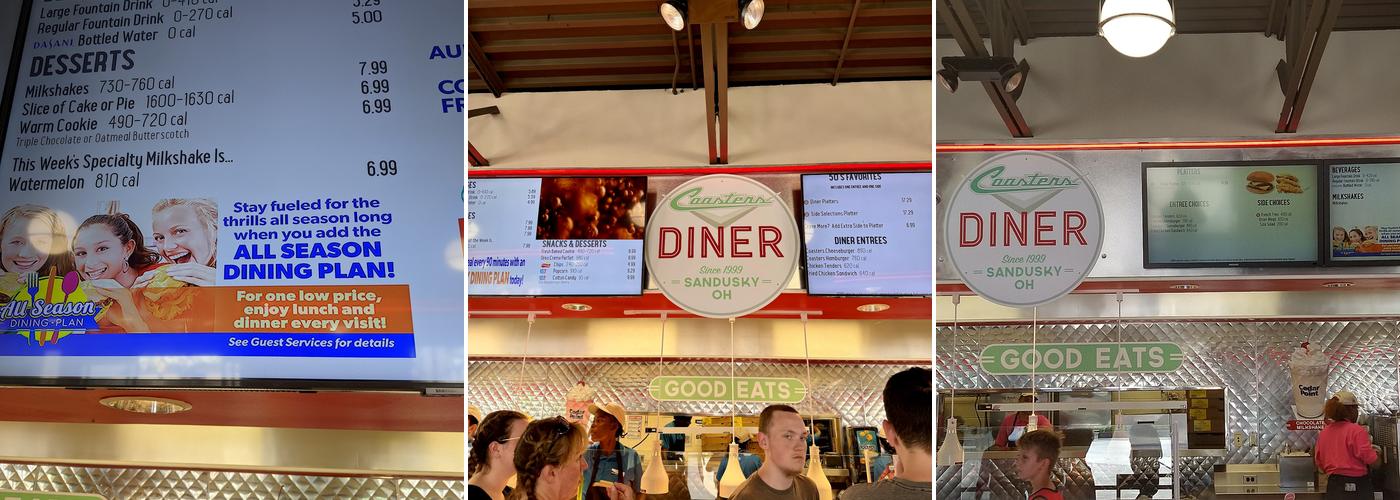 Coasters Diner Menu