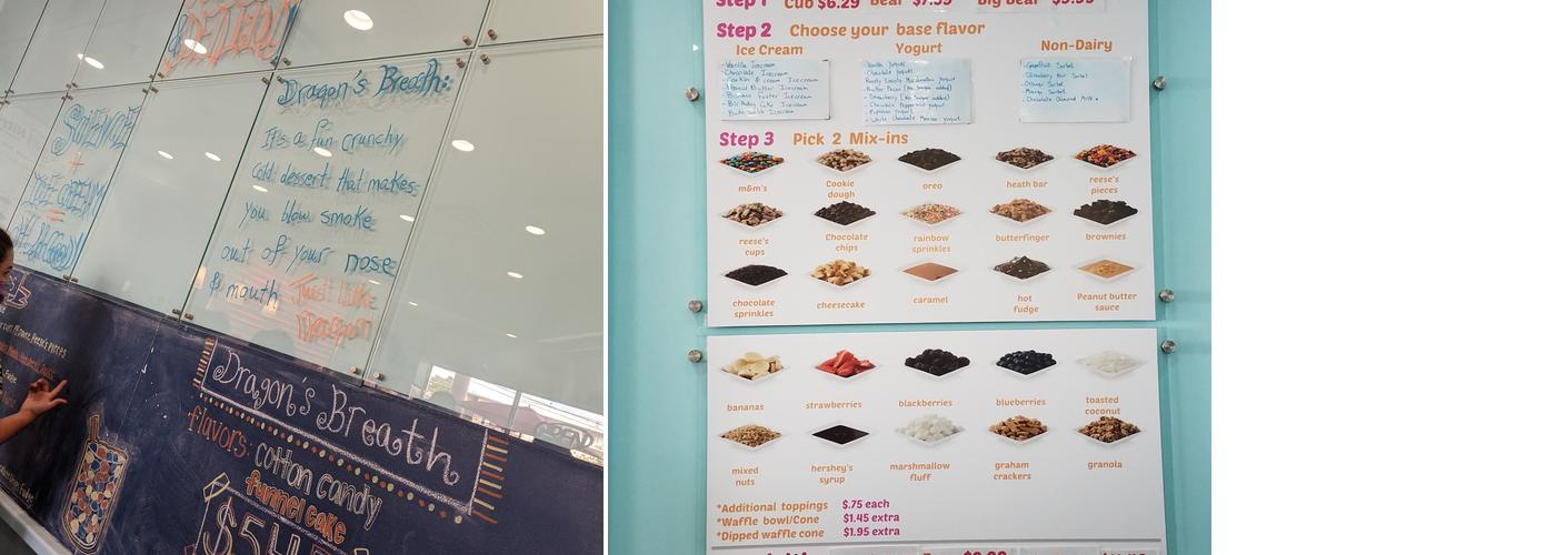 Nitrolicious Liquid Nitrogen Creamery Menu