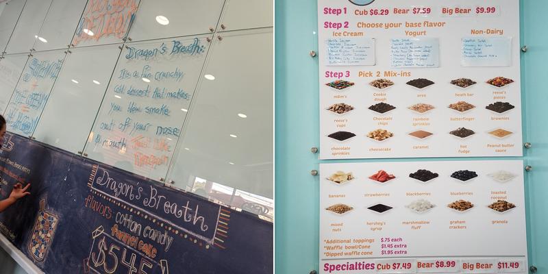 Nitrolicious Liquid Nitrogen Creamery Menu