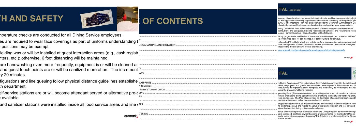 Rob's Café at The University of Akron Menu