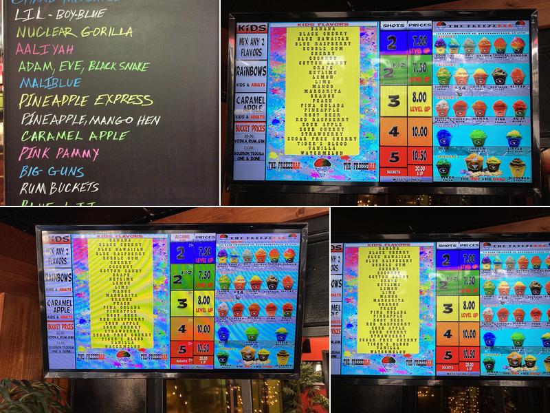 Freeze Bar Jeffersonville Menu