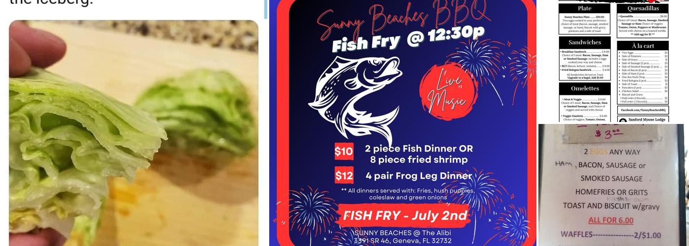 Sunny Beaches BBQ Menu