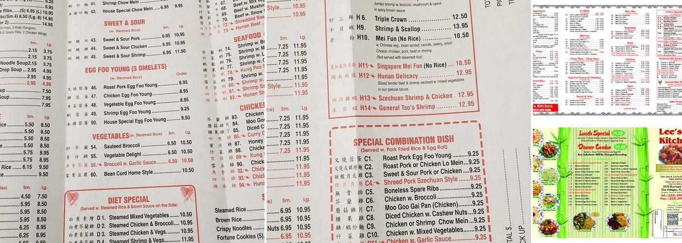 Lee's Kitchen Menu