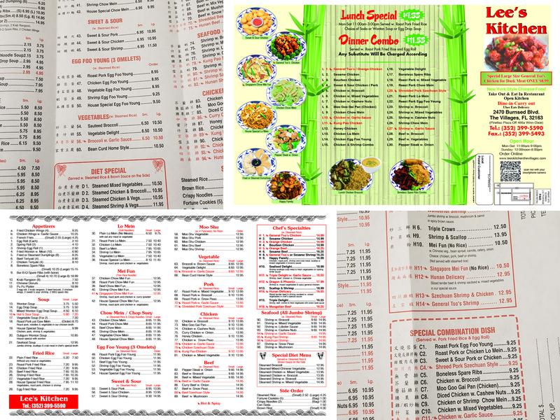 Lee's Kitchen Menu