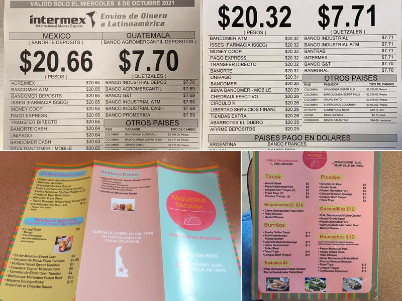 Taqueria Tacana & Mexican Grocery Menu