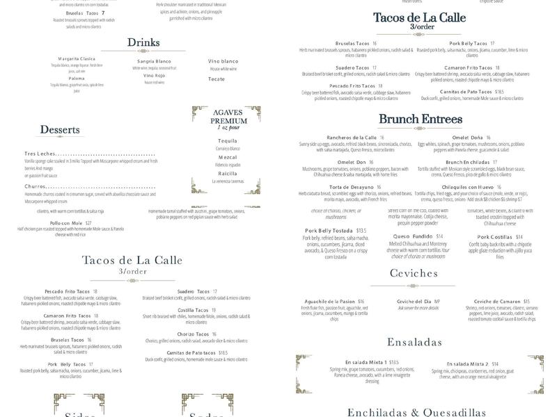 La Calle Menu