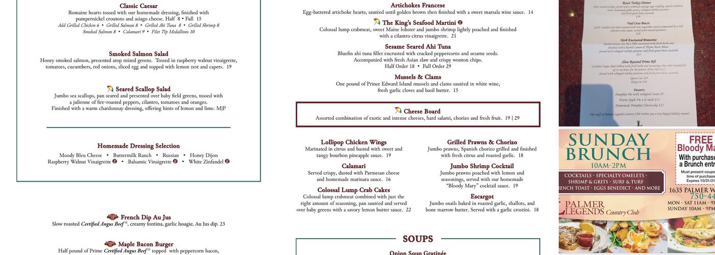 Arnold Palmer Legends Menu