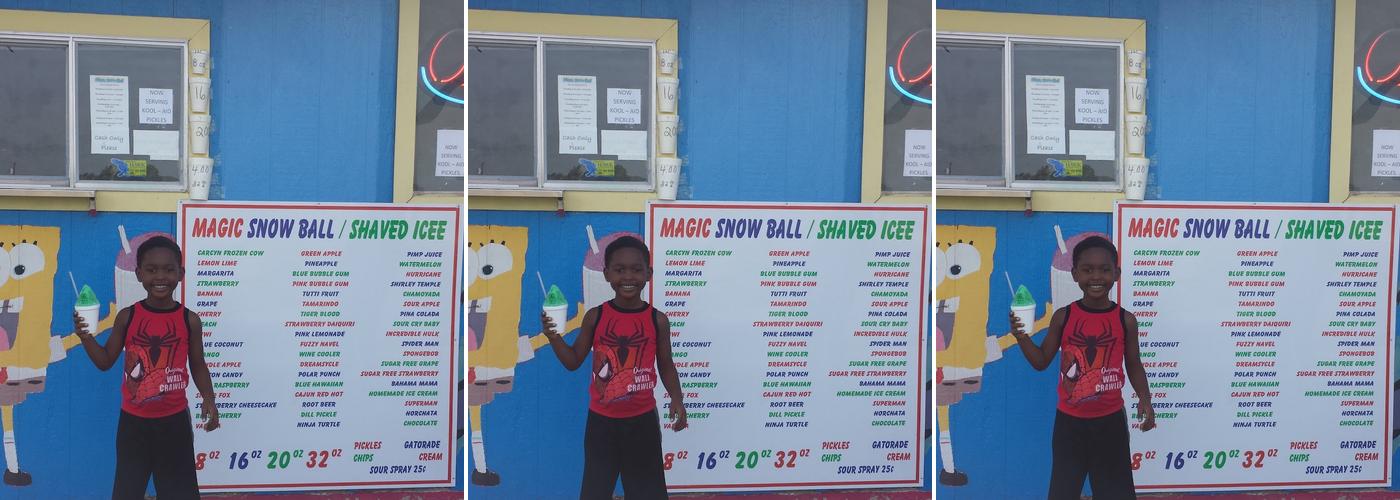Magic Sno Ball Menu