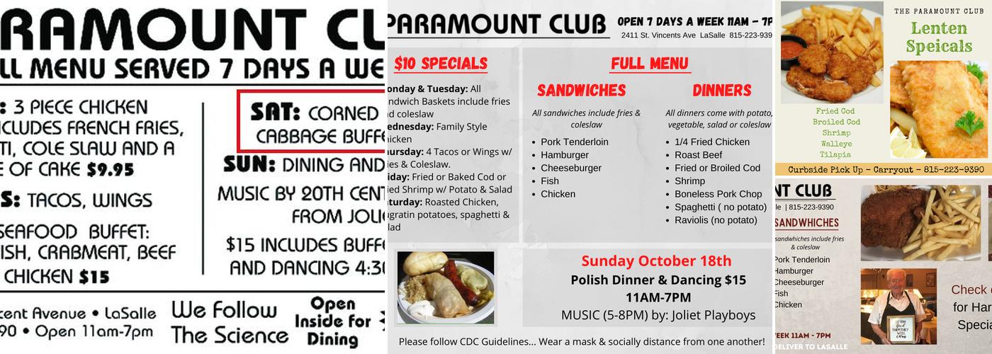 Paramont Catering Hall Menu
