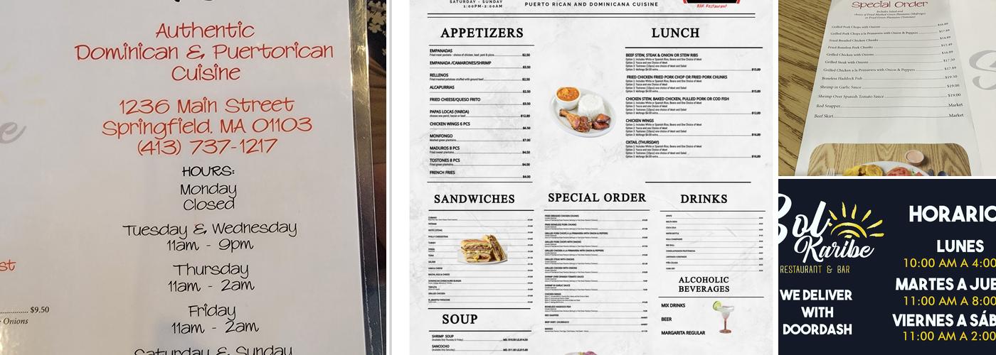 Sol Karibe Restaurant & bar Menu