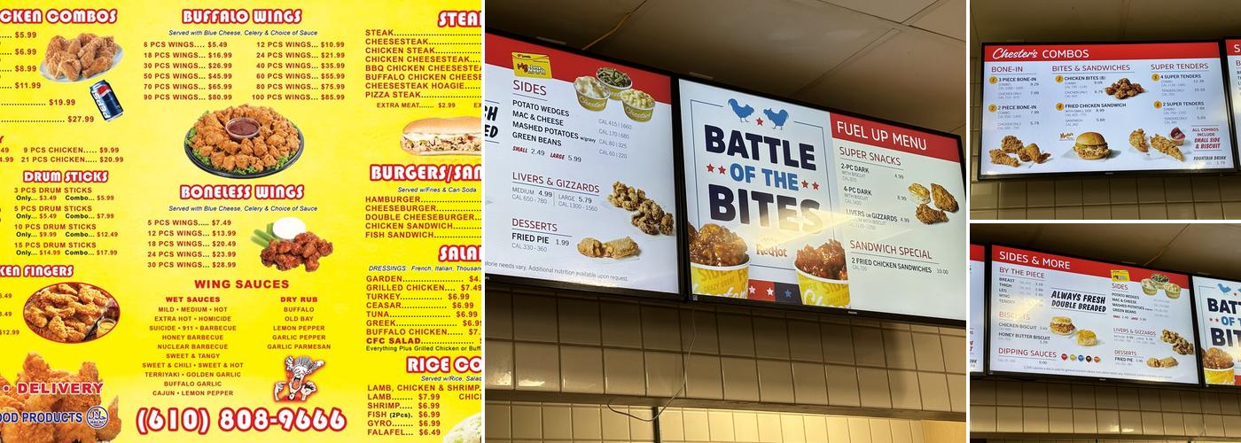Chester's Chicken Menu