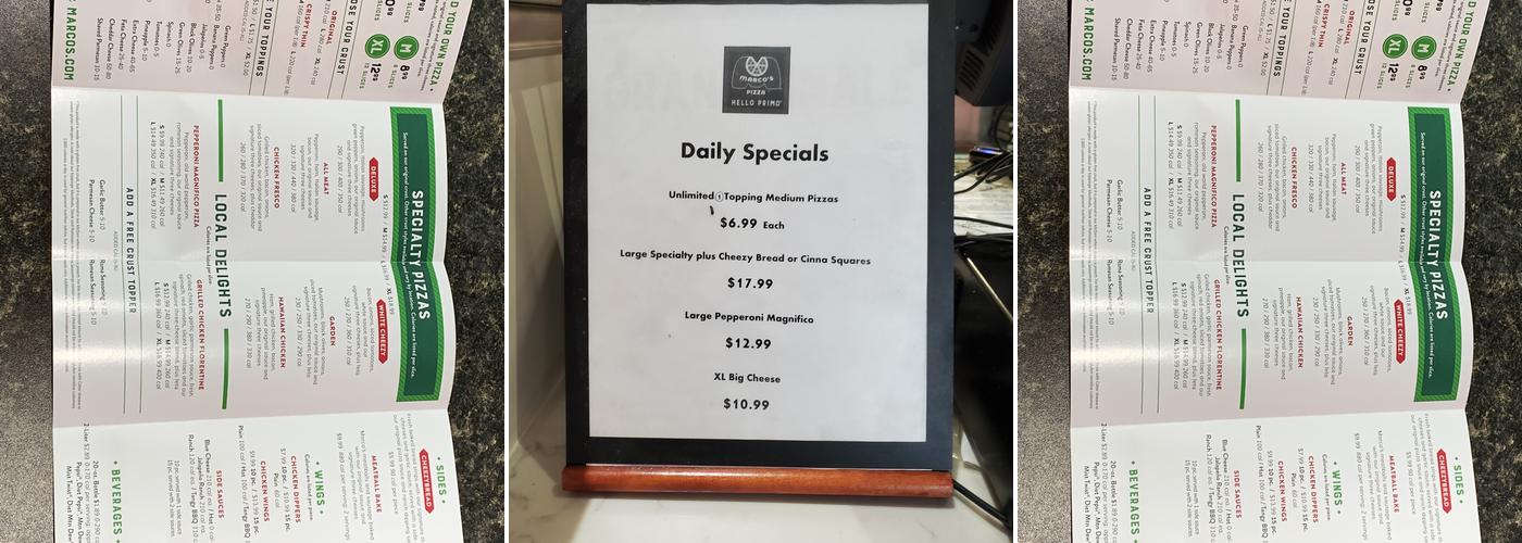 Marco's Pizza Menu