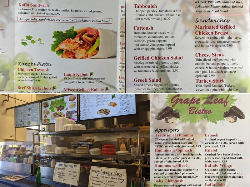 Grape Leaf Bistro Menu