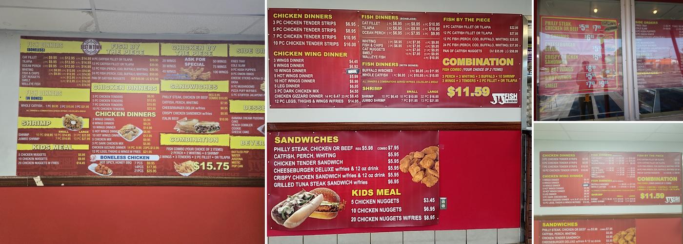 JJ Fish Menu