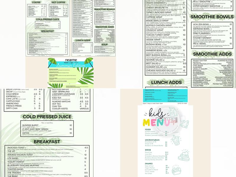 Nearme Cafe Menu
