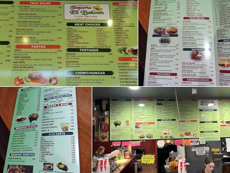 Taqueria El Balcon Menu