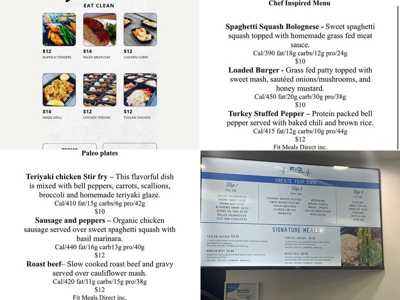 Fit Meals Direct Menu