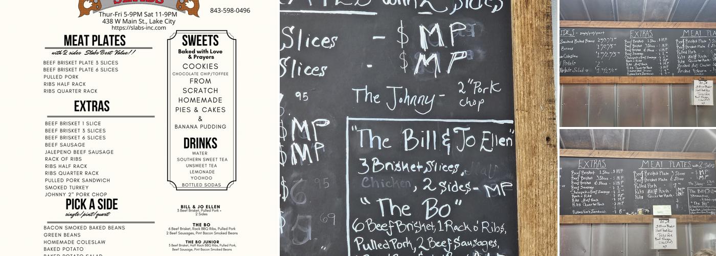Slabs Menu