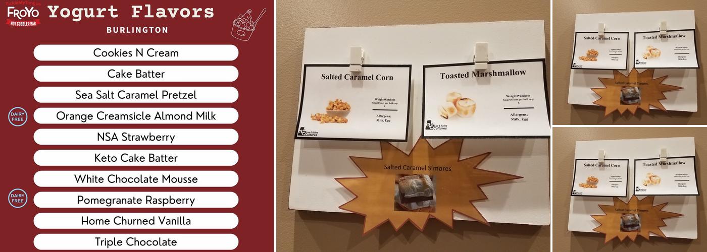 Tickle My Tongue FROYO & Hot Cobbler Menu