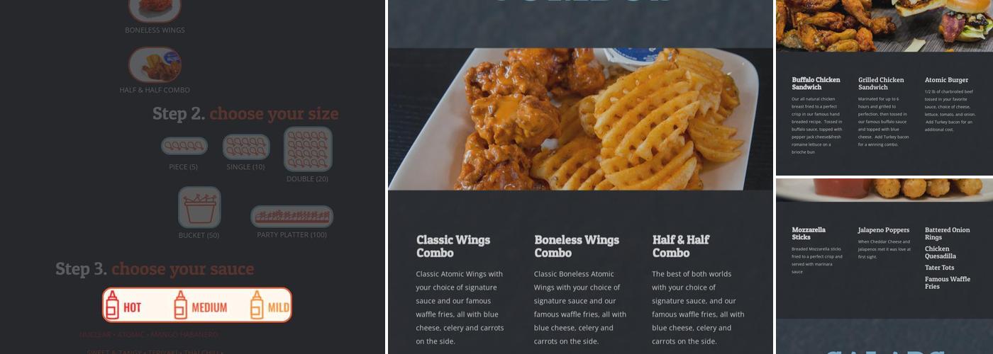 Atomic Wings Menu