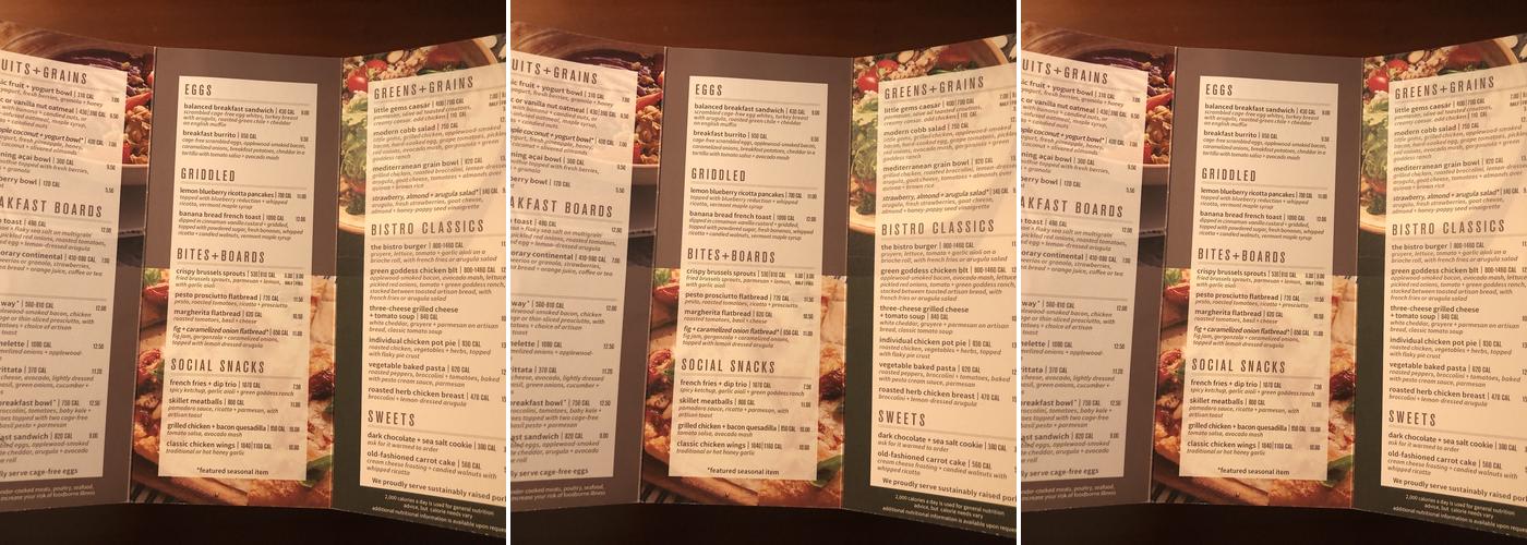 The Bistro Menu