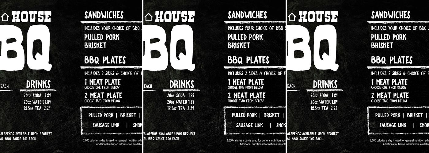 Tiny House BBQ Menu