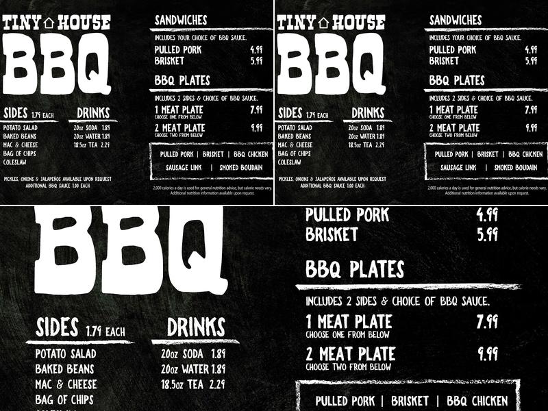 Tiny House BBQ Menu