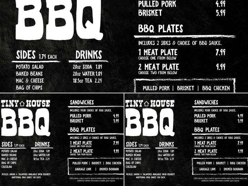 Tiny House BBQ Menu