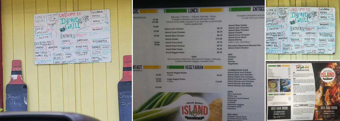 Island Grill Menu