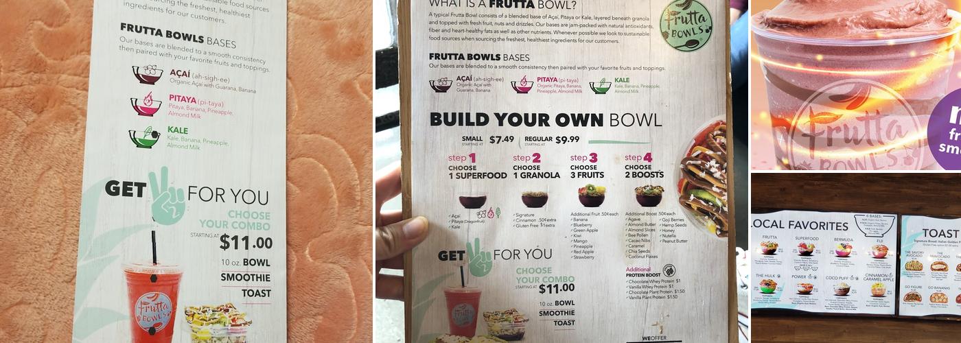 Frutta Bowls Menu
