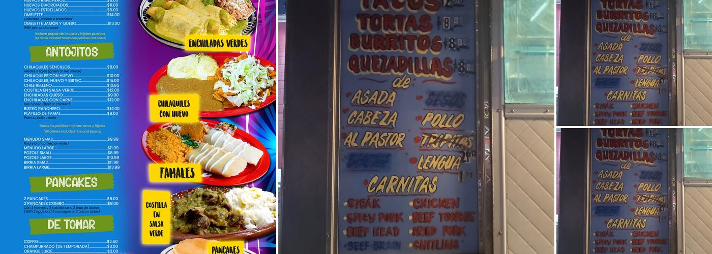 Tacos El Sinaloense Menu