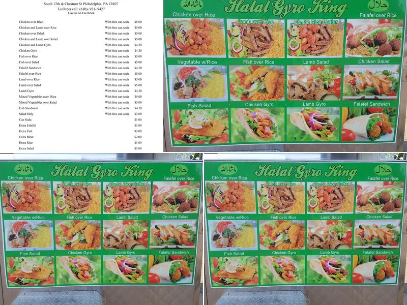 Halal Gyro King Menu