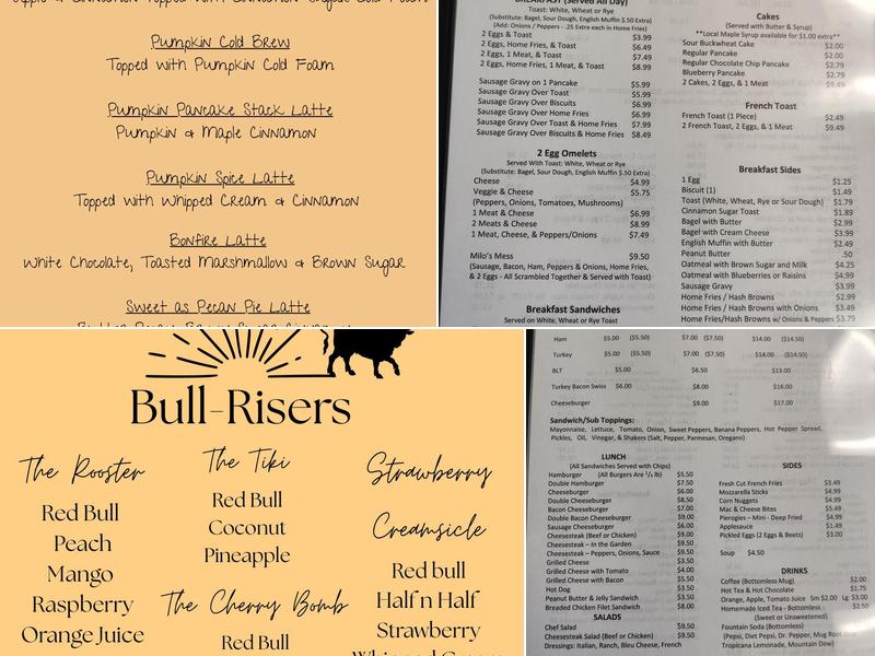 The Full Bull Table & Market Menu