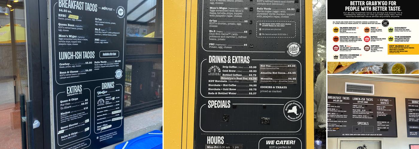 King David Tacos Menu