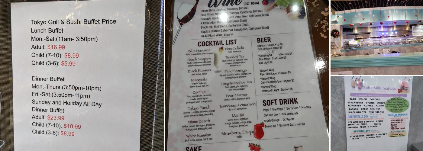Tokyo Grill & Sushi Buffet Menu