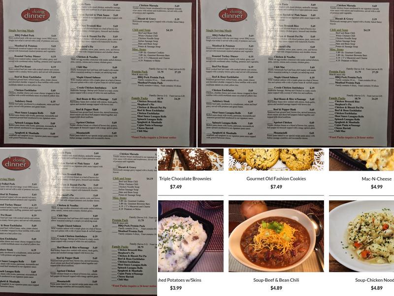 Doing Dinner Menu