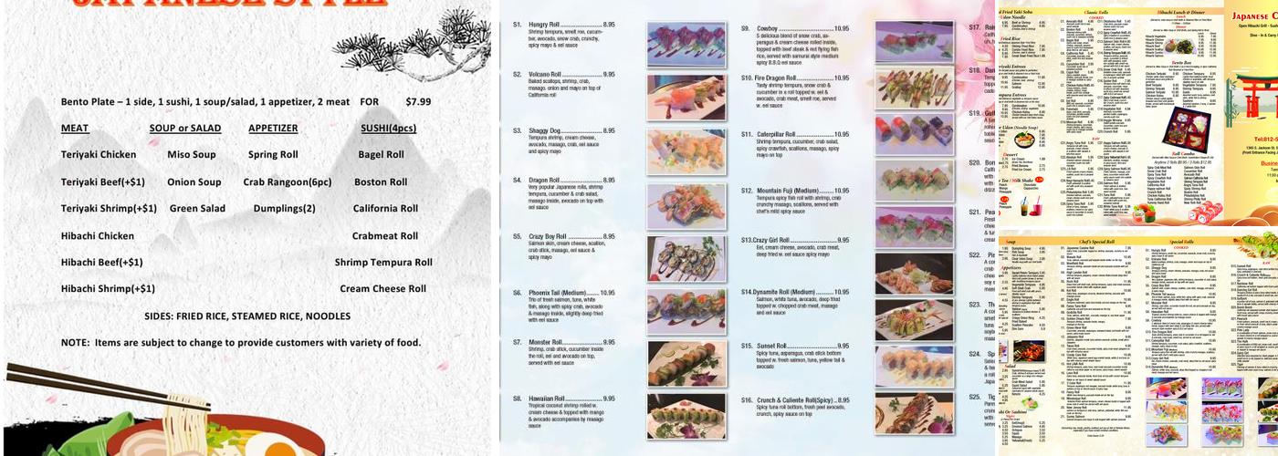 Japanese Cuisine Menu